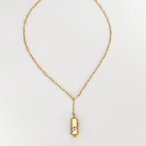 Polygon Lariat Locket - Gold